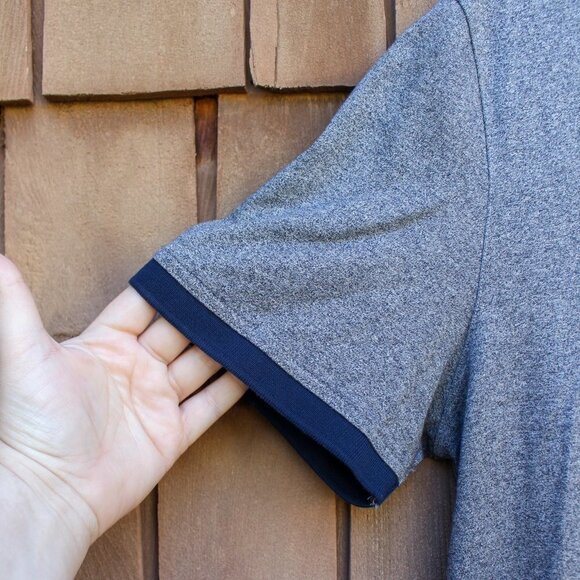 Banana Republic Luxury Touch Polo Short Sleeve Shirt Grey Blue XL Golf - Picture 5 of 7